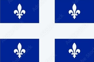Four-section flag design with blue and white fields, each blue section displaying a white fleur-de-lis symbol, representing Quebec